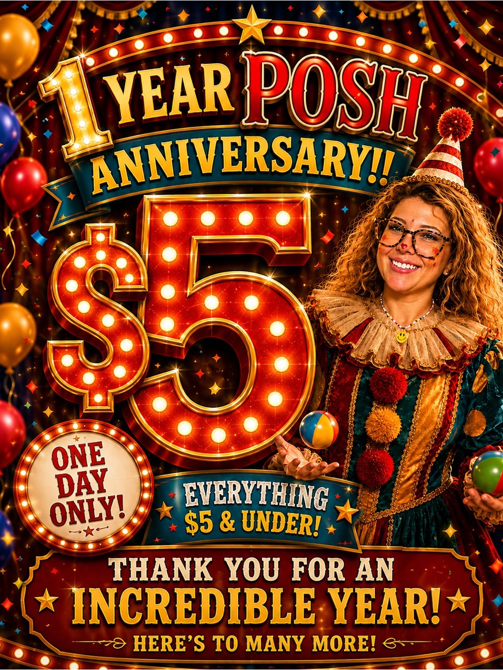 a random cutie pull! Thank you for clowning around with me for a whole year! 🌈🤡🌈
